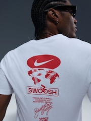 Nike White Sportswear Swoosh Back Graphic 100% Cotton T-Shirt - Image 1 of 5