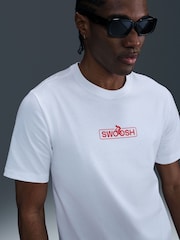 Nike White Sportswear Swoosh Back Graphic 100% Cotton T-Shirt - Image 4 of 5