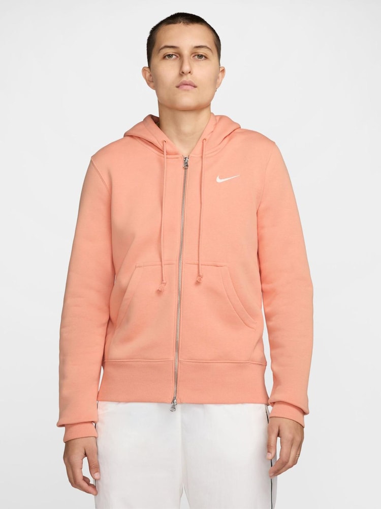 Nike Apricot Orange Phoenix Fleece Full Zip Hoodie - Image 1 of 3