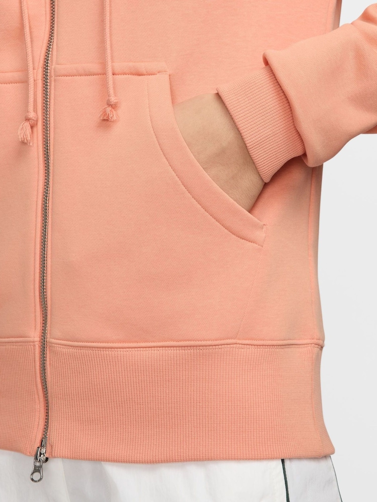 Nike Apricot Orange Phoenix Fleece Full Zip Hoodie - Image 3 of 3