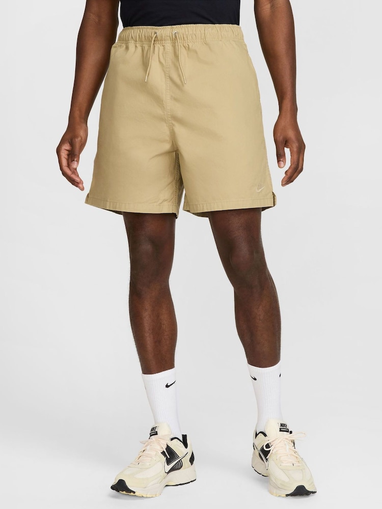 Nike Parachute Beige Club Washed Flow 100% Cotton Shorts - Image 1 of 7