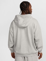 Nike Dark Grey Heather Oversized Club Fleece French Terry Pullover 100% Cotton Hoodie - Image 2 of 7