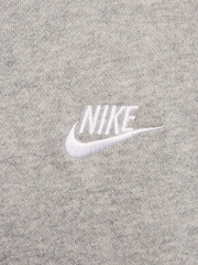 Nike Dark Grey Heather Oversized Club Fleece French Terry Pullover 100% Cotton Hoodie - Image 4 of 7