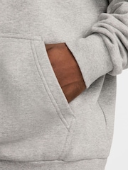 Nike Dark Grey Heather Oversized Club Fleece French Terry Pullover 100% Cotton Hoodie - Image 5 of 7