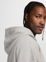 Nike Dark Grey Heather Oversized Club Fleece French Terry Pullover 100% Cotton Hoodie - Image 6 of 7