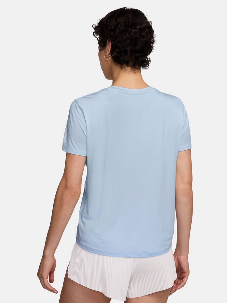 Tinte azul claro - Nike One Swoosh Dri-FIT Short Sleeve Running Top - Imagen 2 de 3