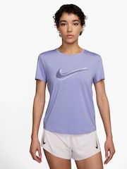 Lilac Ice - Nike One Swoosh Dri-FIT Short Sleeve Running Top - Imagen 1 de 3