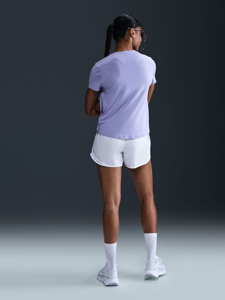 Nike Lilac Ice One Swoosh Dri-FIT Short Sleeve Running Top - Image 2 of 5 Nike Lilac Ice One Swoosh Dri-FIT Short Sleeve Running Top - Image 2 of 5