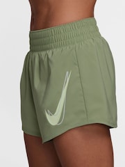 Nike Green One Swoosh Dri-FIT Mid Rise Brief Lined Running Shorts - Image 3 of 4