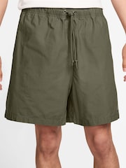 Nike Medium Olive Green Club Washed Flow 100% Cotton Shorts - Image 1 of 4