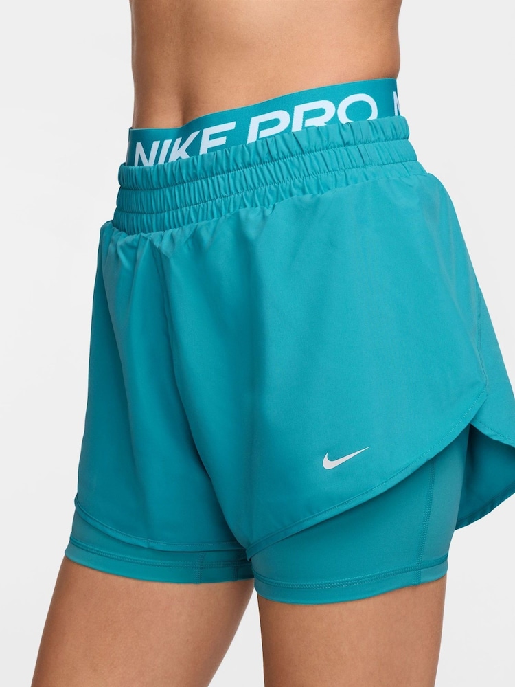 Nike Cactus Blue Pro Dri-FIT 2-in-1 Shorts - Image 3 of 4