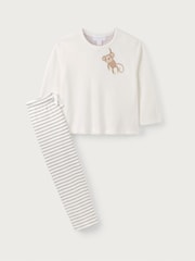 The White Company 100% Organic Cotton Terry Little Monkey Sweatshirt & Leggings White Set - Image 5 of 6