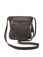Celtic & Co. Leather Cross-Body Brown Bag - Image 3 of 8