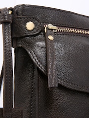 Celtic & Co. Leather Cross-Body Brown Bag - Image 6 of 8