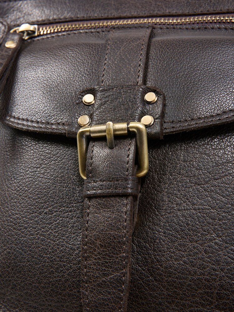 Celtic & Co. Leather Cross-Body Brown Bag - Image 7 of 8