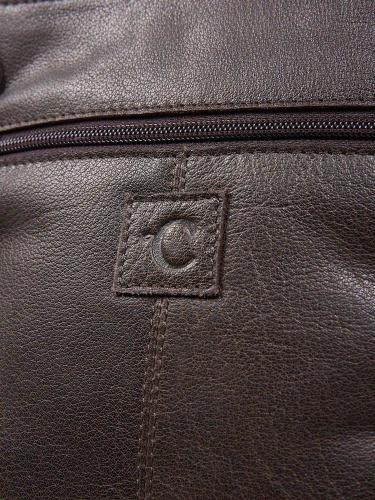 Celtic & Co. Leather Cross-Body Brown Bag - Image 8 of 8