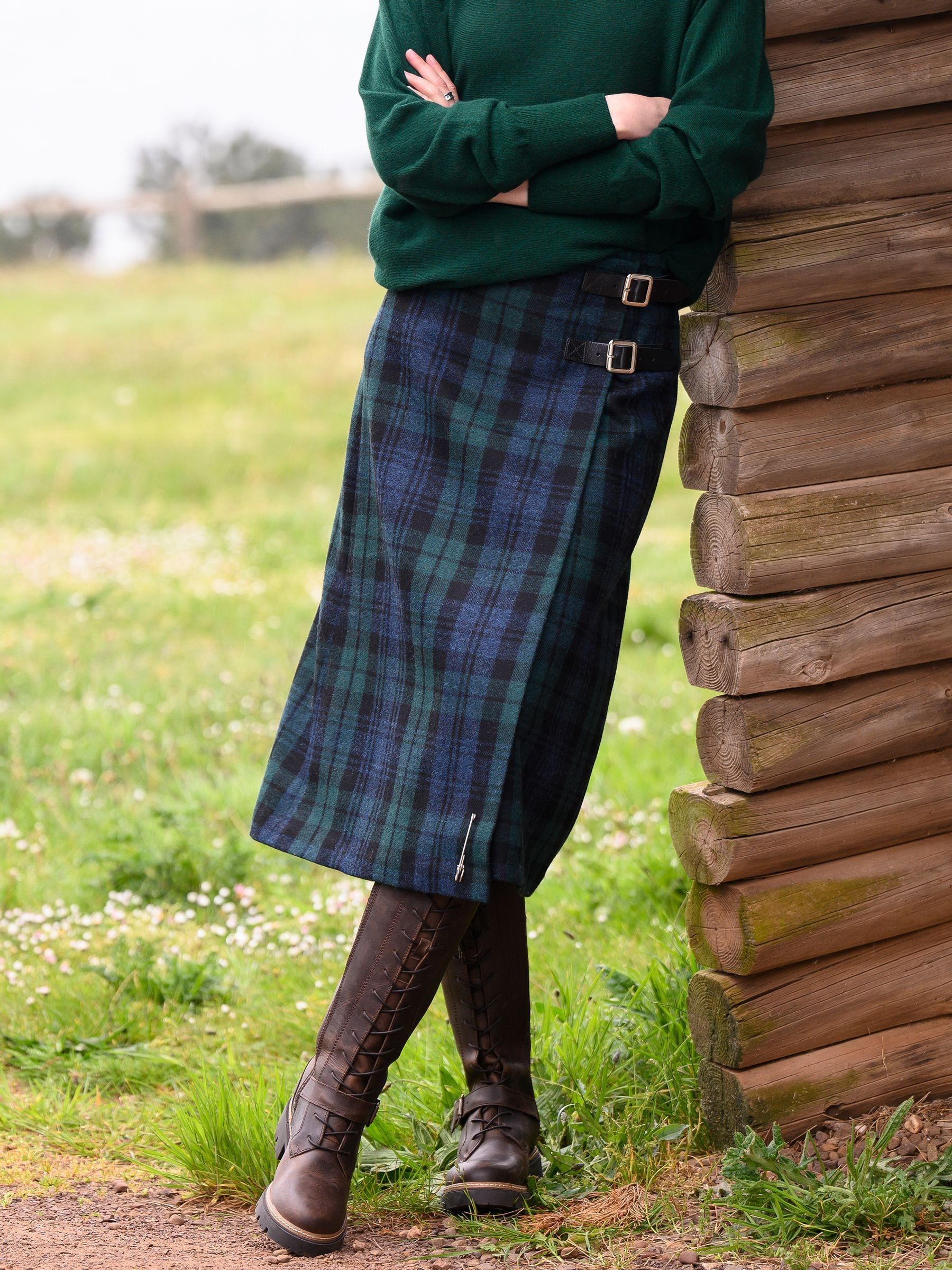 GREEN TUXEDO KILT SKIRT