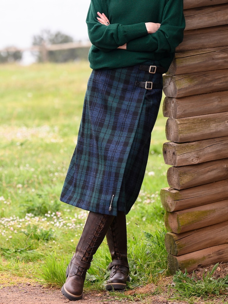 Зеленый - Celtic & Co. Midi Celt Kilt Skirt - Изображение 1 из 3