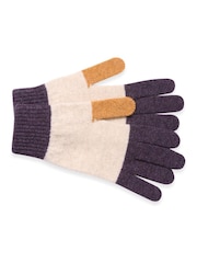 Celtic & Co. Natural Lambswool Colourblock Gloves - Image 2 of 4