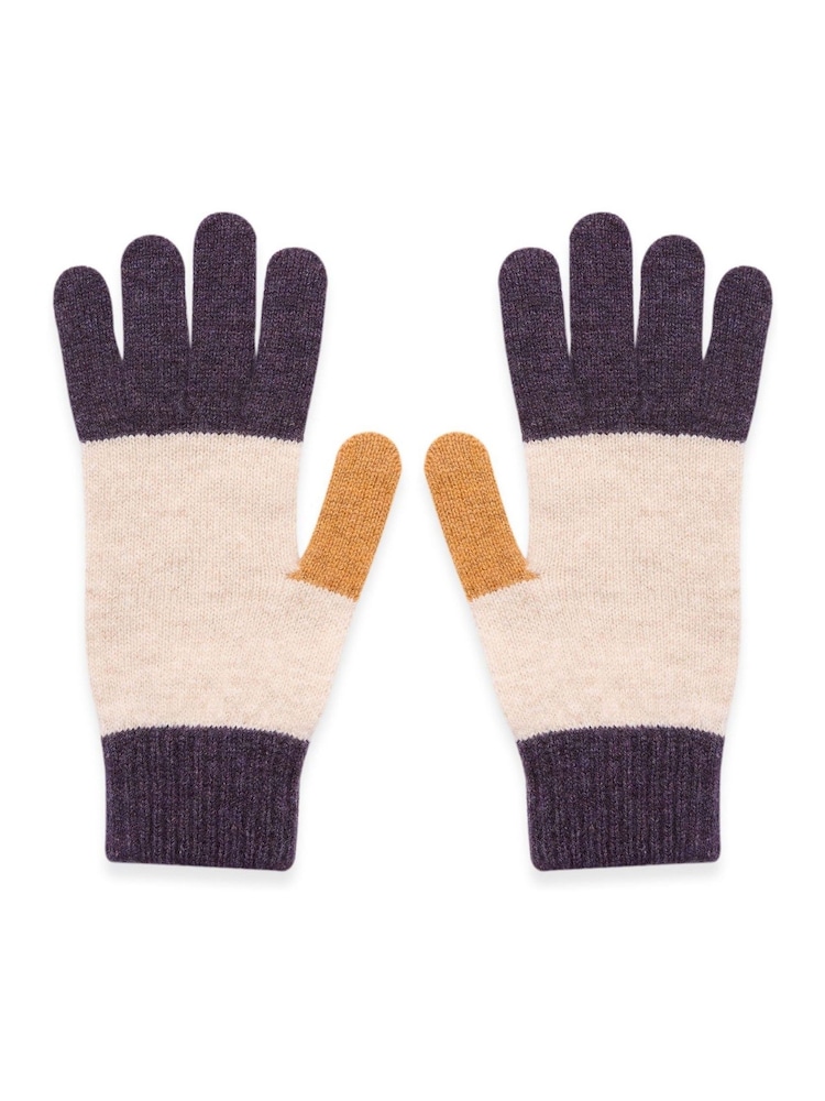Celtic & Co. Natural Lambswool Colourblock Gloves - Image 4 of 4