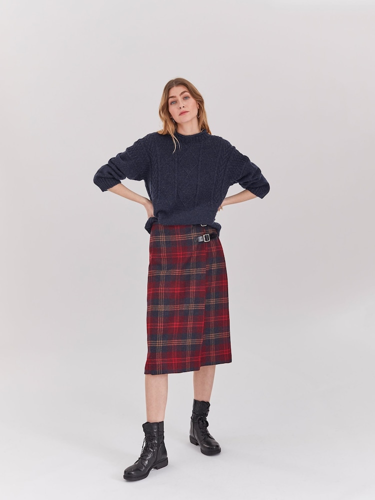 Красный - Celtic & Co. Midi Celt Kilt Skirt - Изображение 2 из 7