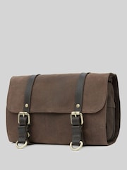Celtic & Co. Trim Leather Brown Wash Bag Roll - Image 3 of 8