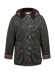 Celtic & Co. Green Raglan Sleeve Waxed Cotton Jacket - Image 3 of 6