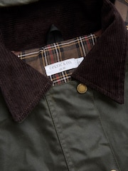 Celtic & Co. Green Raglan Sleeve Waxed Cotton Jacket - Image 5 of 6