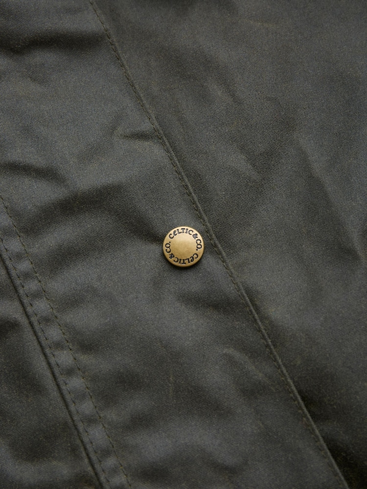Celtic & Co. Green Raglan Sleeve Waxed Cotton Jacket - Image 6 of 6