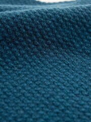 Celtic & Co. Blue Lambswool Moss Stitch Fingerless Mitts Gloves - Image 2 of 3