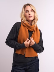 Celtic & Co. Orange Lambswool Rib Scarf - Image 4 of 4