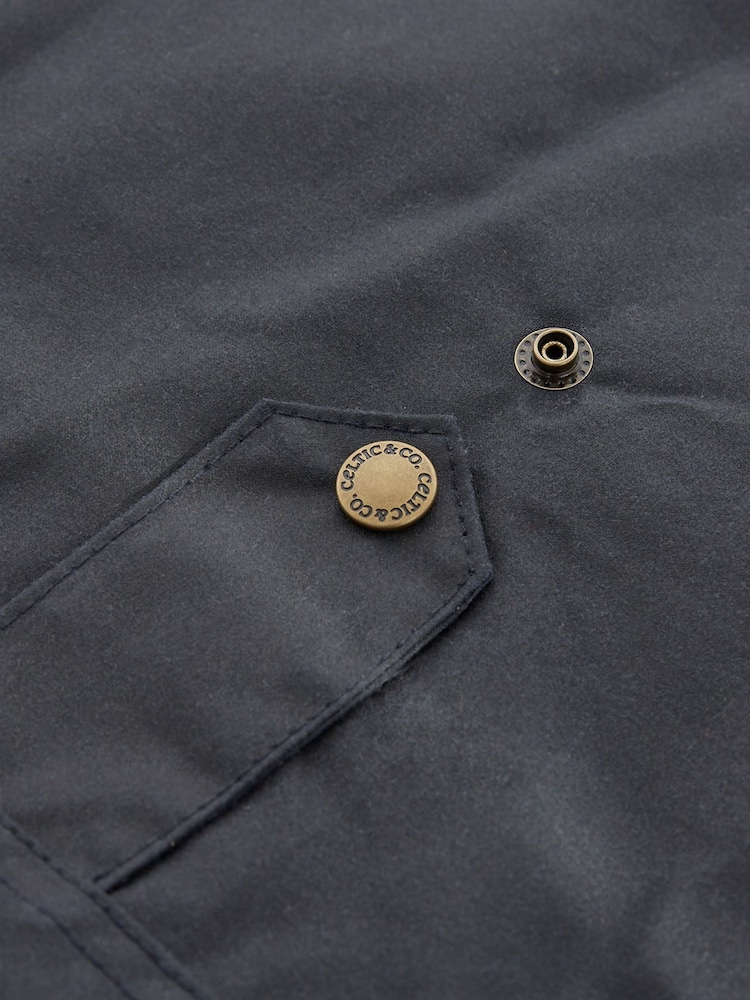 Celtic & Co. Blue Wax 100% Cotton Jacket - Image 7 of 7