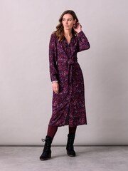 Celtic & Co. Red Tie Front Midi Shirt Dress - Image 1 of 3