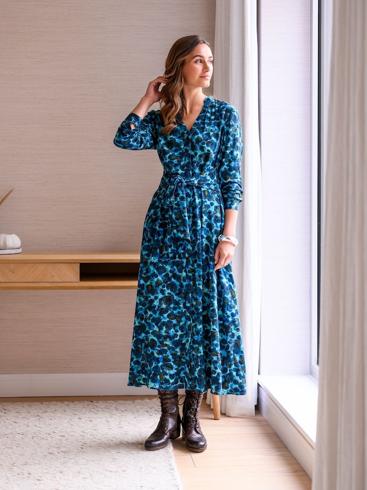 Blau - Celtic & Co., Midikleid mit Bindeband vorne - Bild 1 von 5