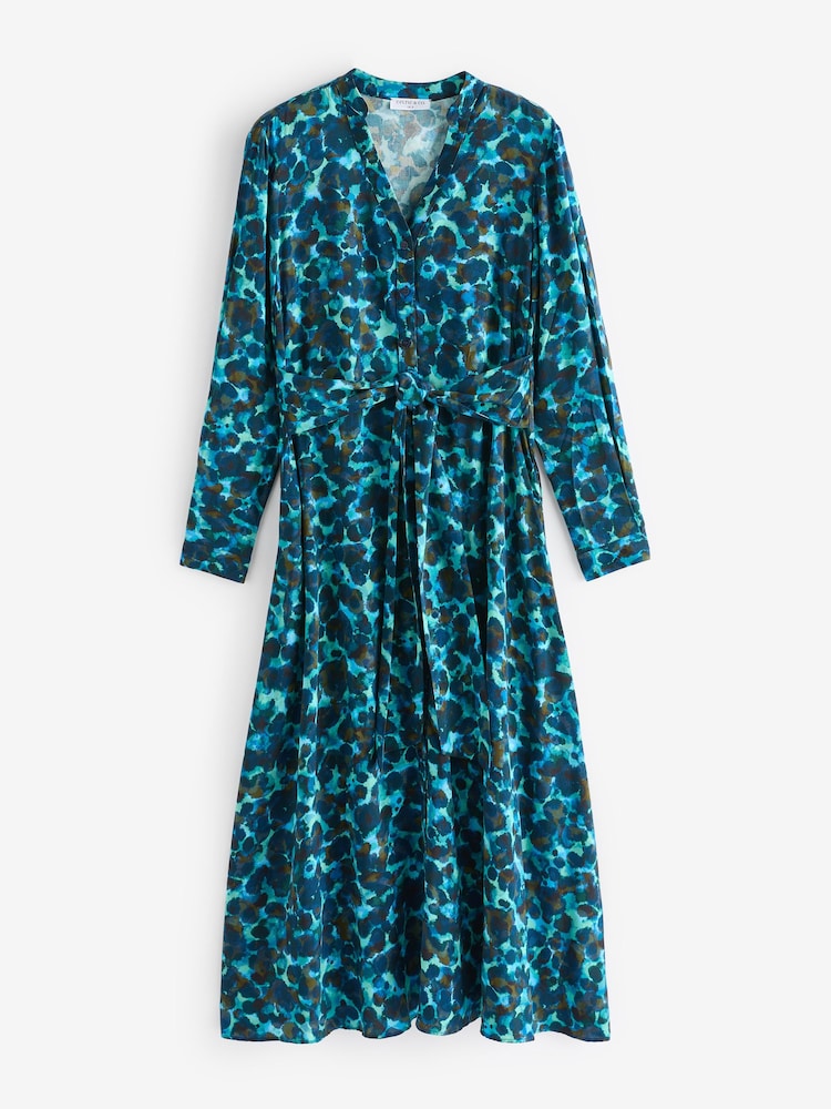 Blau - Celtic & Co., Midikleid mit Bindeband vorne - Bild 2 von 5