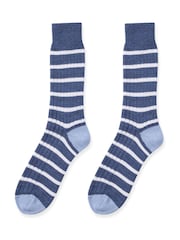 Celtic & Co. Ladies Merino Cotton Striped Socks - Image 2 of 2