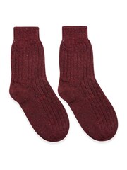 Rot - Celtic & Co. Damen Donegal Kurze Socken - Bild 2 von 3