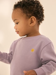 Lilac Purple Jersey Sweatshirt and Shorts Set (3mths-7yrs) - Image 2 of 4