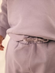 Lilac Purple Jersey Sweatshirt and Shorts Set (3mths-7yrs) - Image 4 of 4