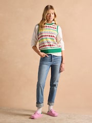 Joules Fruity Multi Knitted Cotton Vest - Image 4 of 8
