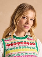 Joules Fruity Multi Knitted Cotton Vest - Image 5 of 8