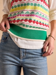 Joules Fruity Multi Knitted Cotton Vest - Image 7 of 8
