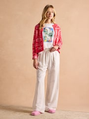 Joules Shelley Pink Knitted Cotton Cardigan - Image 5 of 9