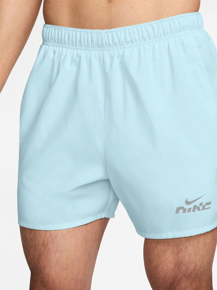Nike Glacier Blue Dri-FIT Flash 5 inch Challenger Running Shorts - Image 1 of 4