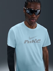 Nike Glacier Blue Dri-FIT Flash Miler Running T-Shirt - Image 3 of 5