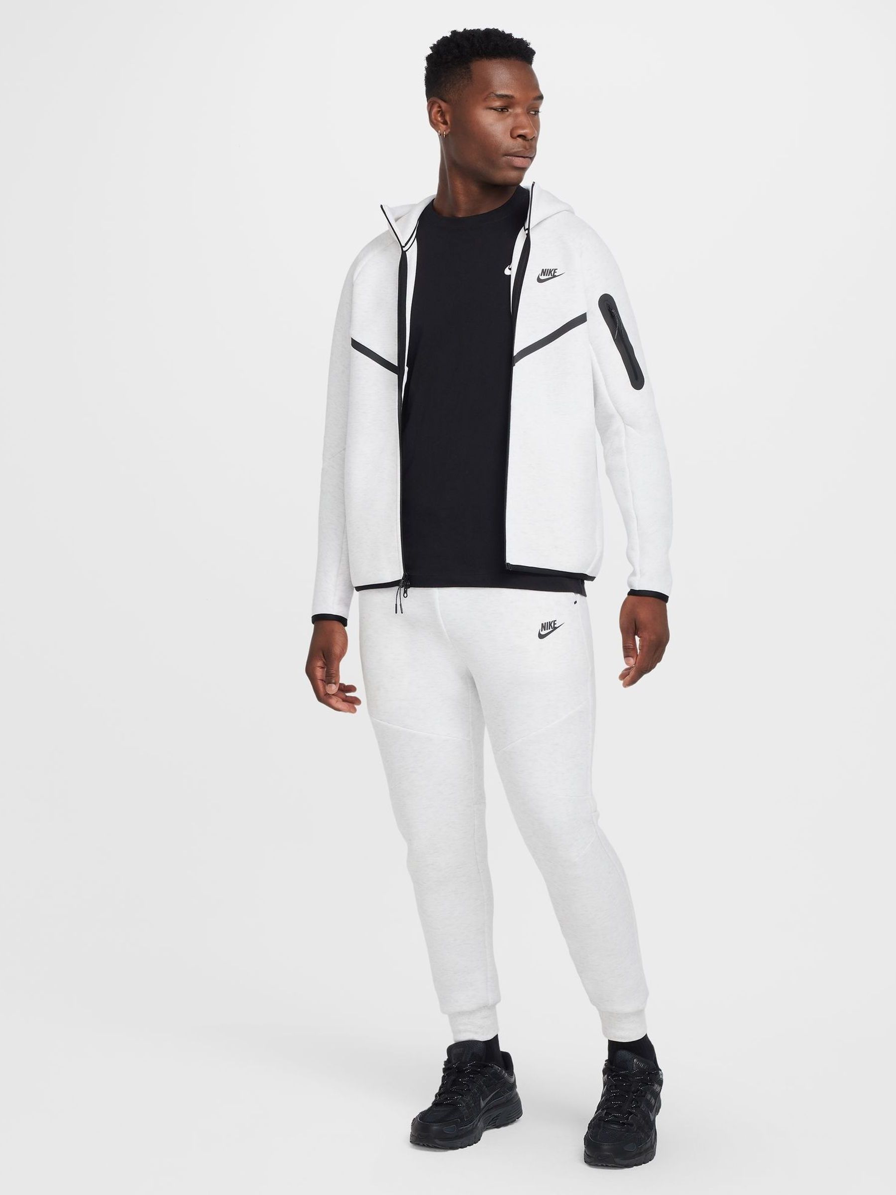 Buy Nike Light Grey Tech Fleece Full-Zip Windrunner Hoodie from