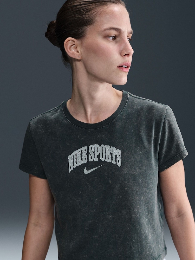 Negro - Nike Short Sleeve 100% Cotton T-Shirt - Imagen 1 de 5