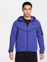 Синий - Толстовка Nike Tech Fleece Zip-Up Hoodie - Изображение 1 из 11
