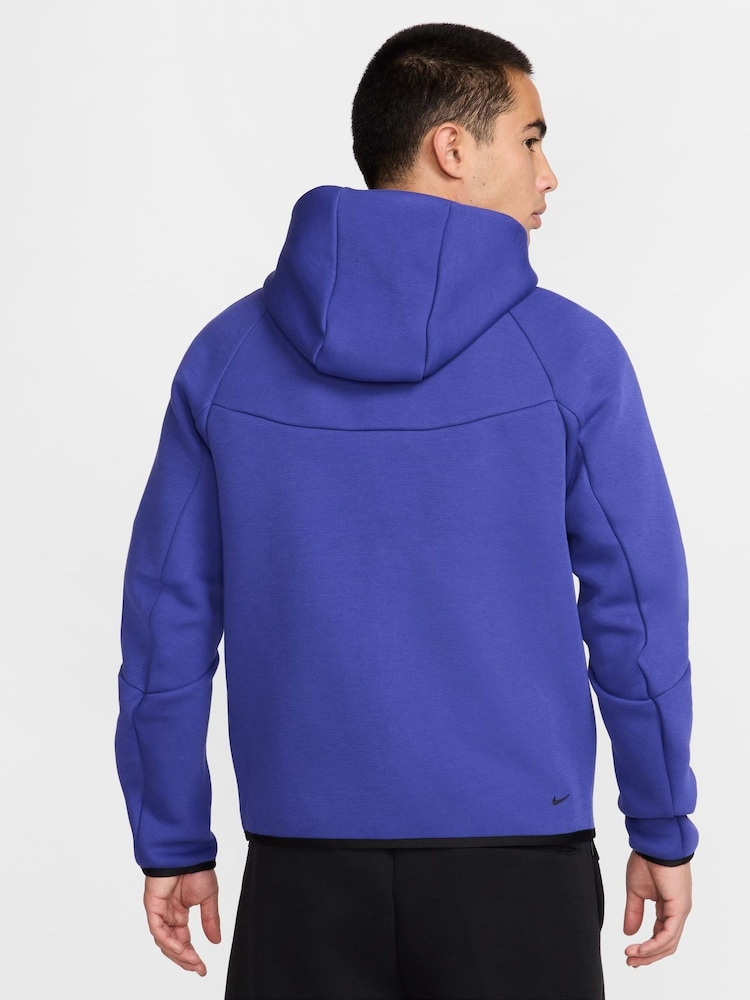 Синий - Толстовка Nike Tech Fleece Zip-Up Hoodie - Изображение 2 из 11