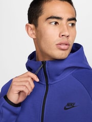 Синий - Толстовка Nike Tech Fleece Zip-Up Hoodie - Изображение 3 из 11